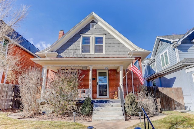 view of front of home with covered porch