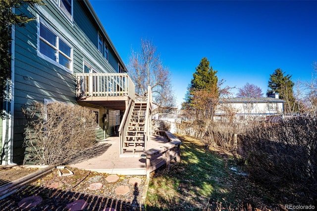 view of yard featuring a deck