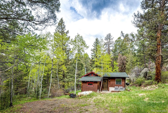 12346 Bear Haven Rd, Conifer, CO 80433 - view of outbuilding with a view of trees