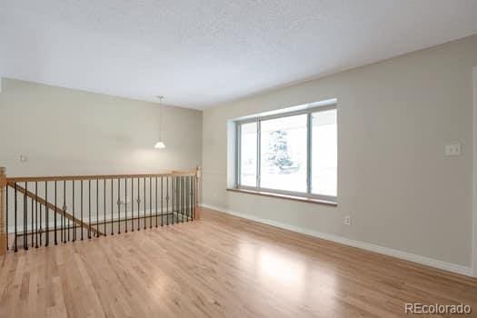 empty room with hardwood / wood-style flooring