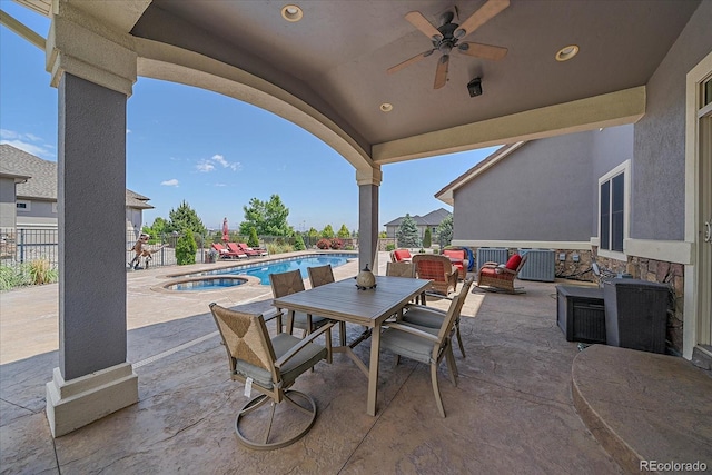 8655 E 130th Ave, Thornton, CO 80602 - view of patio / terrace with a ceiling fan and central AC