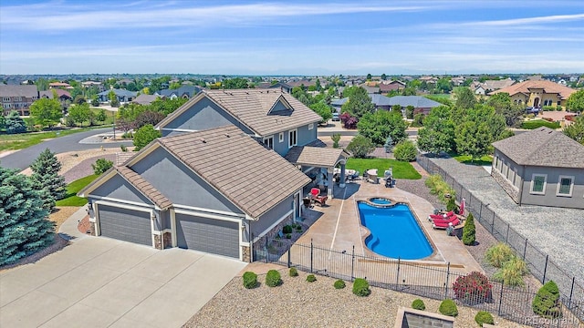 8655 E 130th Ave, Thornton, CO 80602 - aerial perspective of suburban area with a pool area