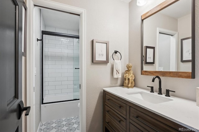 7312 Marshall Rd, Larkspur, CO 80118 - full bathroom featuring vanity and enclosed tub / shower combo