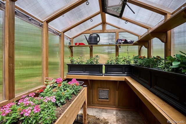 7312 Marshall Rd, Larkspur, CO 80118 - unfurnished sunroom with vaulted ceiling