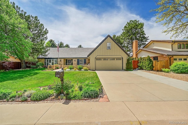 view of front of property featuring board and batten siding, concrete driveway, and a garage