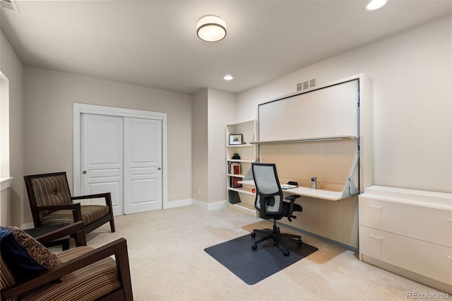 652 Ulster Way, Denver, CO 80230 - office area featuring light carpet, recessed lighting, and baseboards