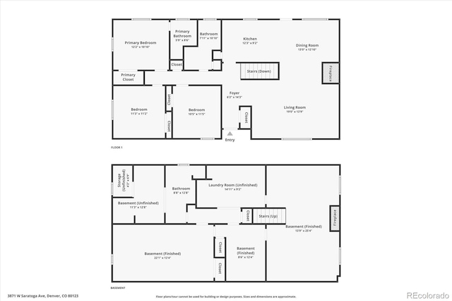3871 W Saratoga Ave, Littleton, CO 80123 - view of property floor plan