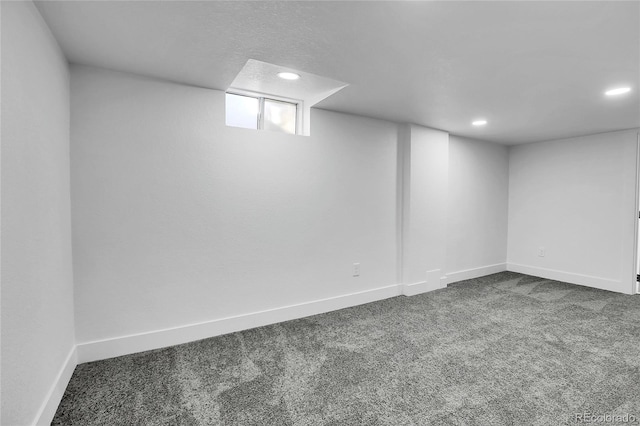 basement featuring carpet