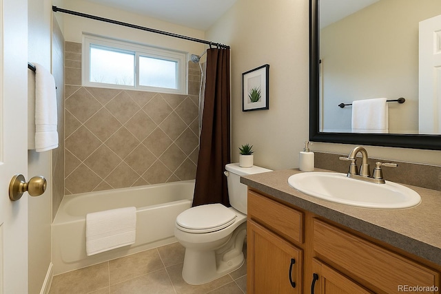 5555 E Briarwood Ave Unit 706, Centennial, CO 80122 - full bath featuring tile patterned flooring, toilet, shower / bath combo, and vanity