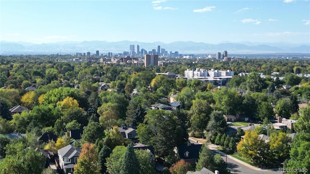 aerial view featuring a mountain view
