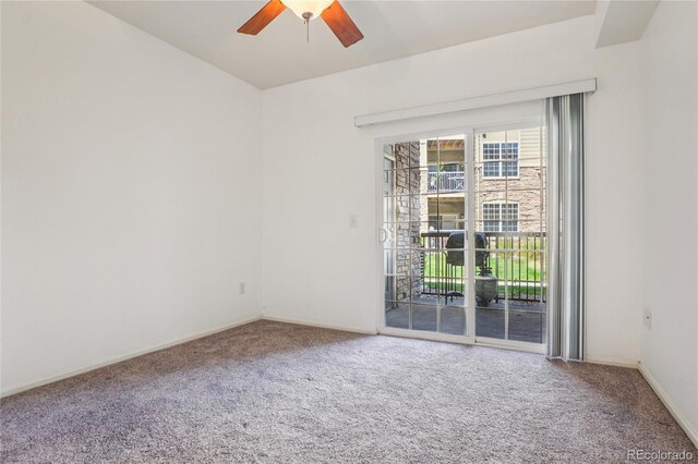 17442 Nature Walk Trl Unit 107, Parker, CO 80134 - carpeted empty room featuring ceiling fan and baseboards