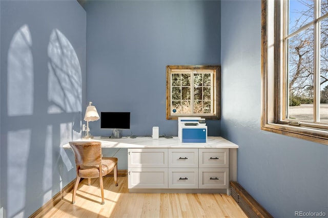office with light wood finished floors