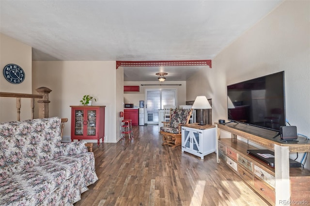 living room with wood finished floors