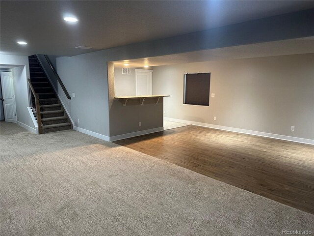 interior space with hardwood / wood-style flooring