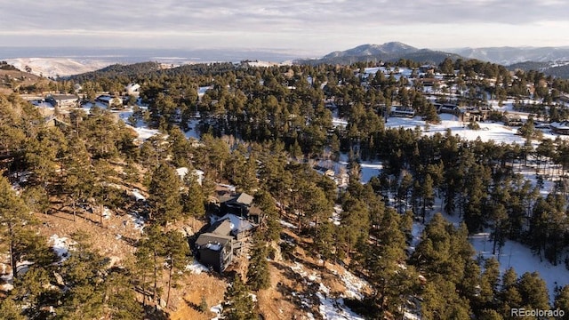 aerial view with a mountain view