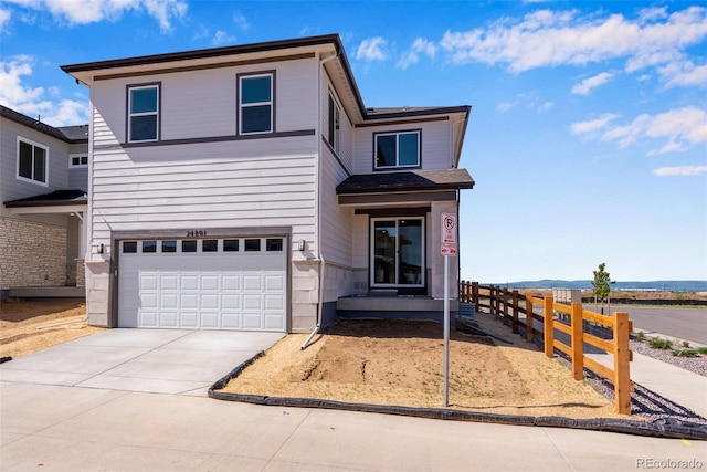 view of property with a garage