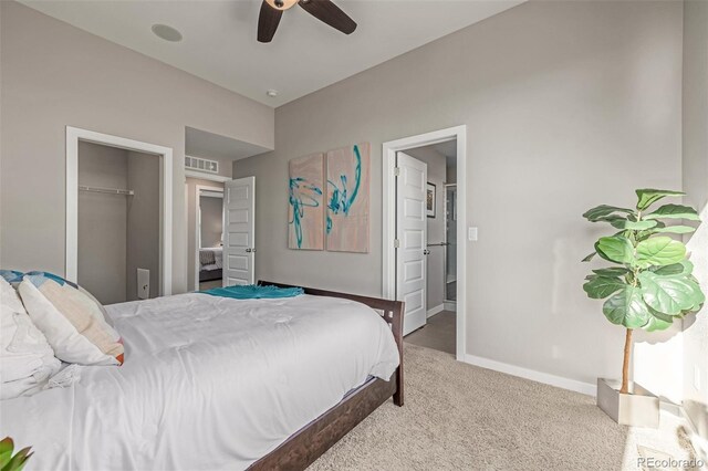 10305 Martin Luther King Blvd, Denver, CO 80238 - carpeted bedroom with baseboards, a ceiling fan, and a closet