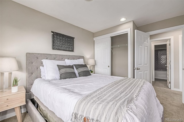 10305 Martin Luther King Blvd, Denver, CO 80238 - carpeted bedroom with baseboards, a closet, and recessed lighting