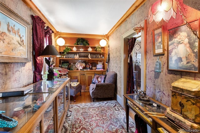 310 E Whiting Ave, Cripple Creek, CO 80813 - office area with ornamental molding and wood finished floors