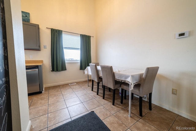 view of tiled dining area