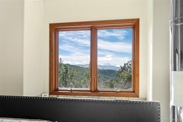 room details with a mountain view