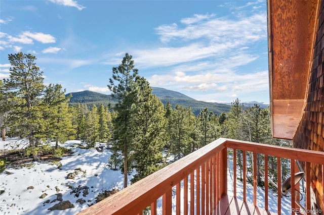 balcony with a mountain view