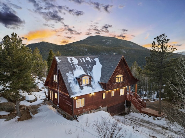 439 Ronnie Rd, Golden, CO 80403 - snow covered property featuring a mountain view