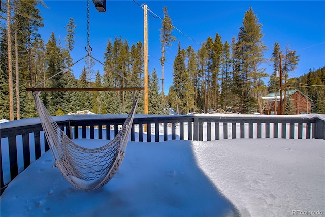 68 Starlit Ln, Blue River, CO 80424 - view of snow covered deck