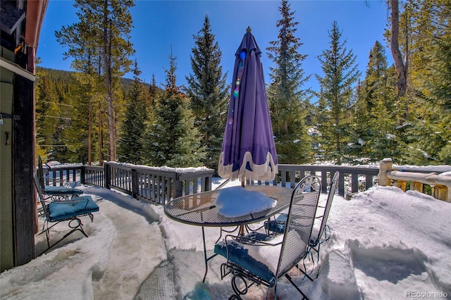 68 Starlit Ln, Blue River, CO 80424 - deck featuring a view of trees