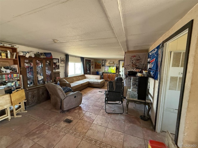 view of tiled living room