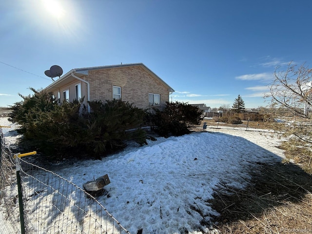 view of snowy exterior