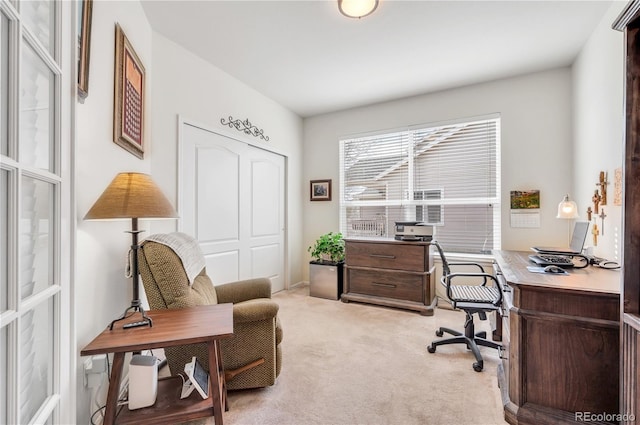 view of carpeted office