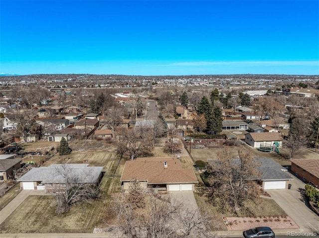 drone / aerial view with a residential view