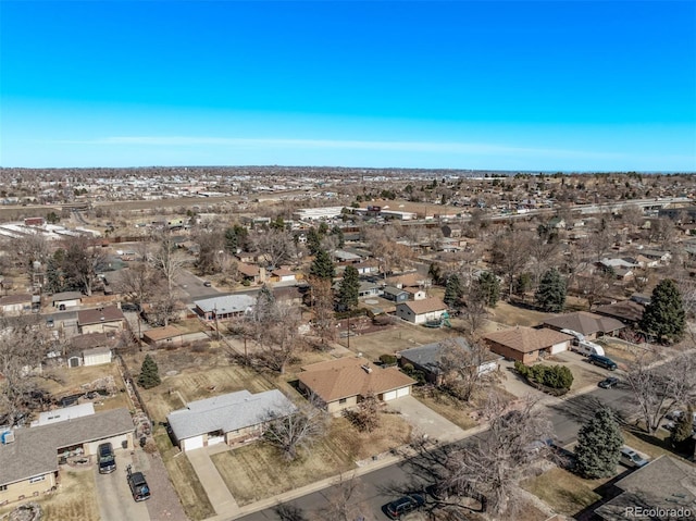 aerial view featuring a residential view