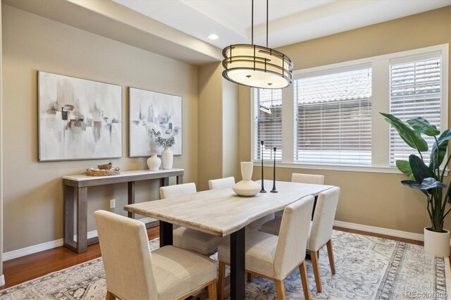 10731 Featherwalk Ln, Highlands Ranch, CO 80126 - dining area with recessed lighting, baseboards, and wood finished floors