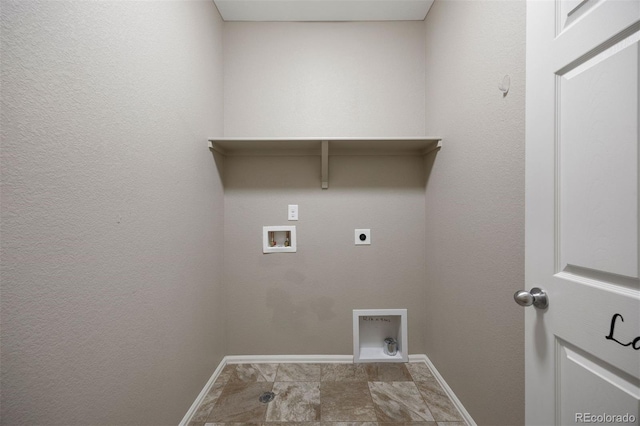 12210 Pine Post Dr, Parker, CO 80138 - laundry room with electric dryer hookup, washer hookup, and baseboards