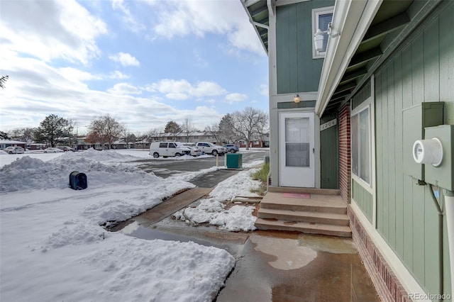 view of snowy yard