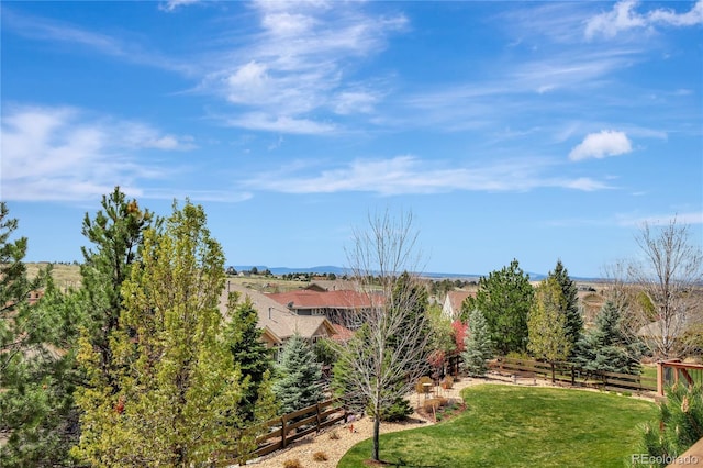 view of yard with fence
