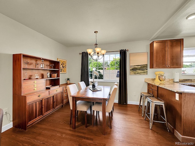 5319 E Davies Dr, Centennial, CO 80122 - dining space with a chandelier and dark wood-style floors