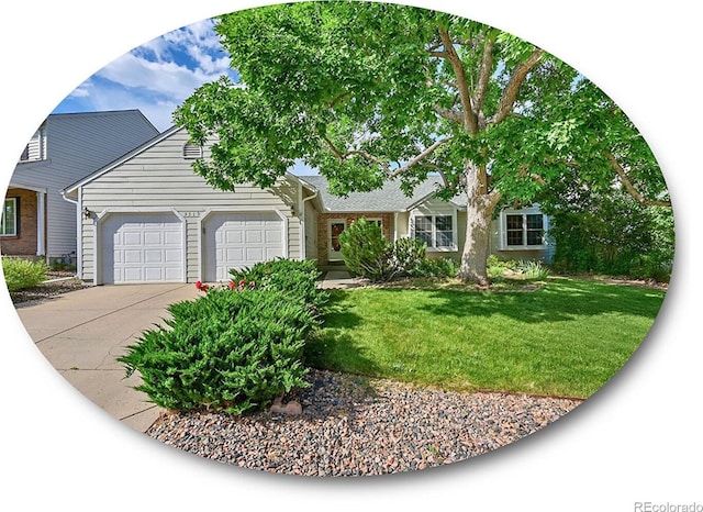 5319 E Davies Dr, Centennial, CO 80122 - view of front of home with a garage, concrete driveway, and a front yard