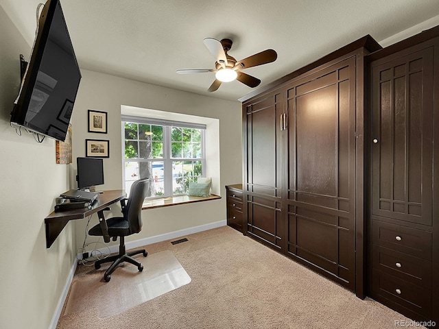 5319 E Davies Dr, Centennial, CO 80122 - home office featuring light carpet and ceiling fan