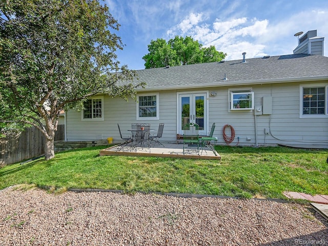 5319 E Davies Dr, Centennial, CO 80122 - back of property with french doors and a chimney