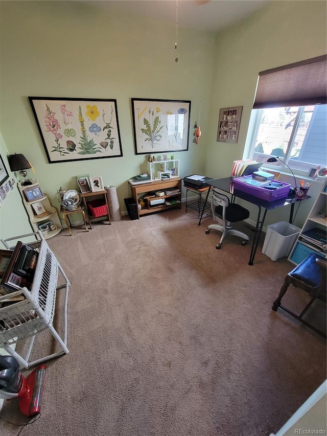 home office featuring carpet floors