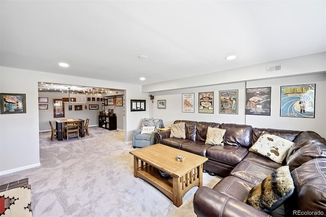 1733 S Urban Way, Lakewood, CO 80228 - living area featuring carpet, recessed lighting, and baseboards