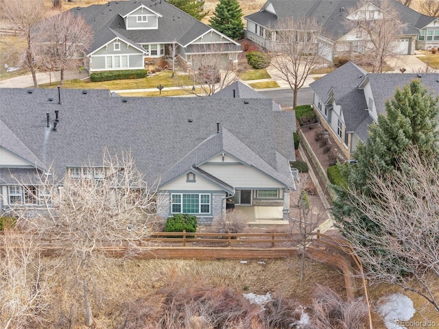 bird's eye view featuring a residential view