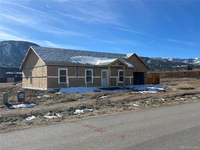 property in mid-construction with a mountain view