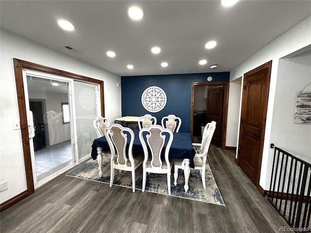 495 E Ave, Limon, CO 80828 - dining space with dark wood-style floors, recessed lighting, and baseboards