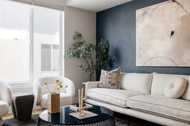 living room featuring hardwood / wood-style flooring