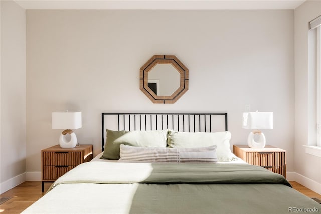 bedroom featuring light hardwood / wood-style flooring