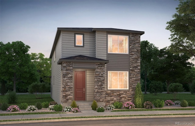6322 N Malaya St, Aurora, CO 80019 - view of front of property with stone siding